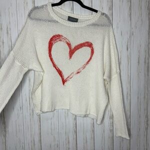 Wooden Ships Cream Knit Heart Sweater
